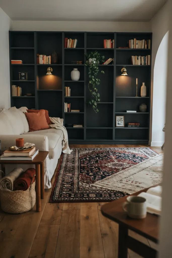 Black Built-In Shelving