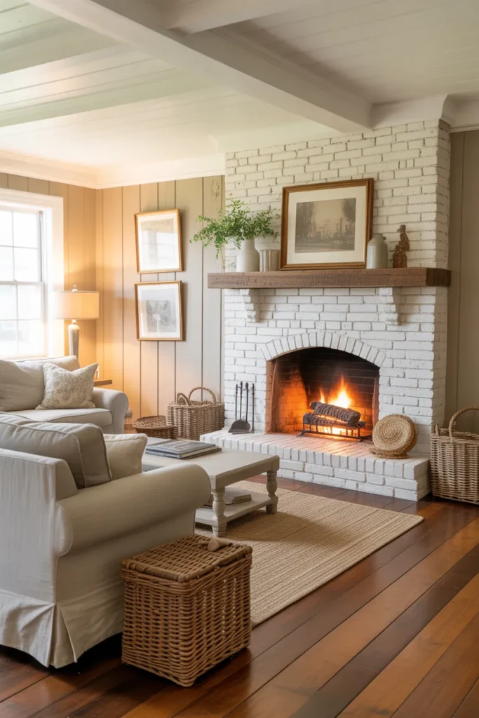 Classic Brick Fireplace