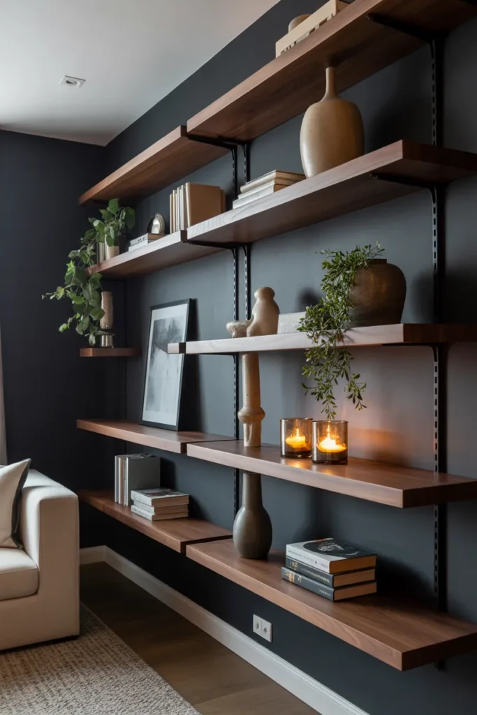Floating Wood Shelves