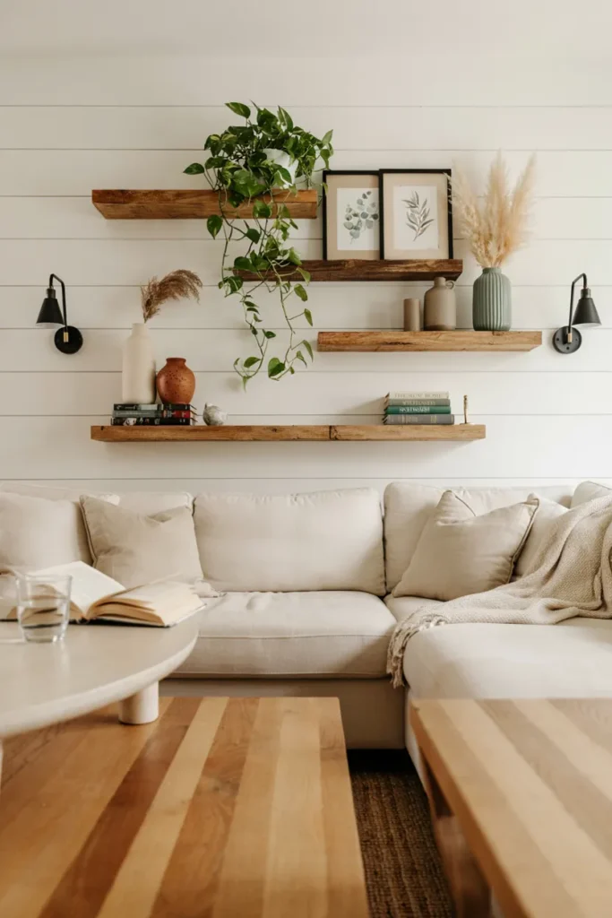 Floating Wood Shelves