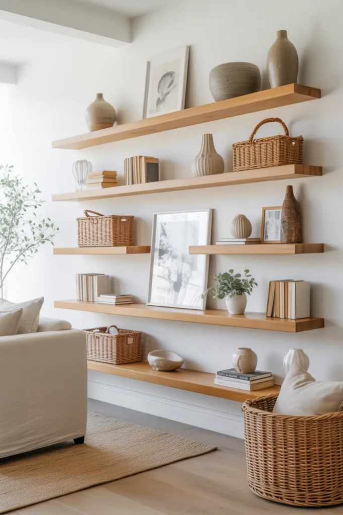 Floating Wood Shelves