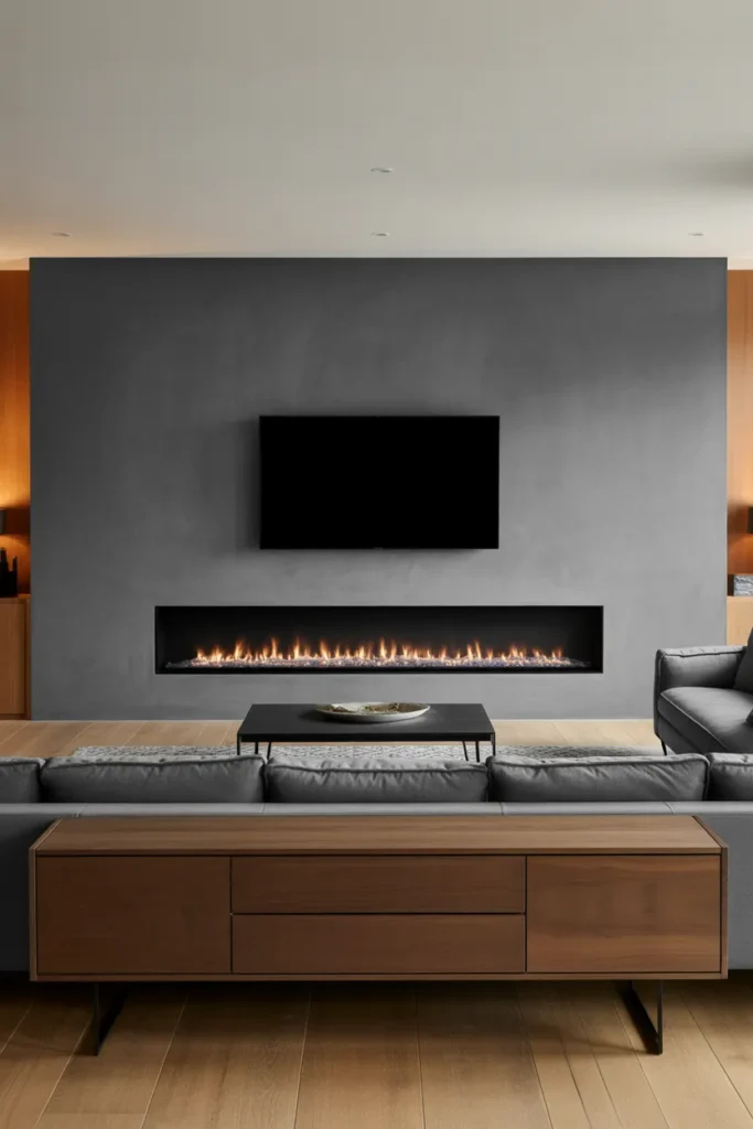 Linear Fireplace Design