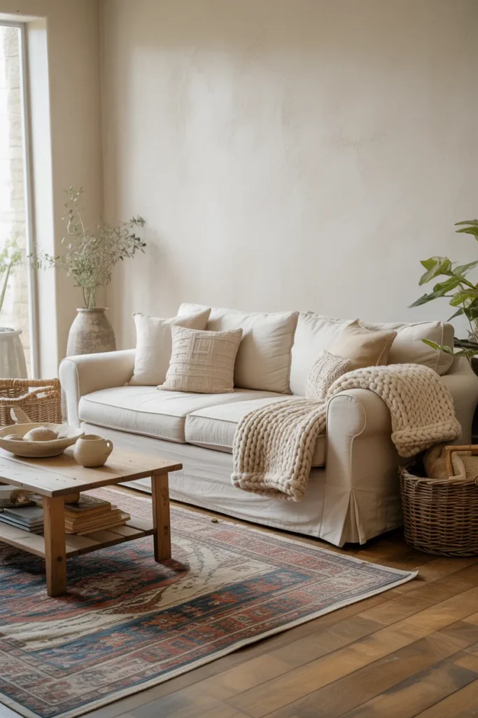 Linen Slipcovered Sofa