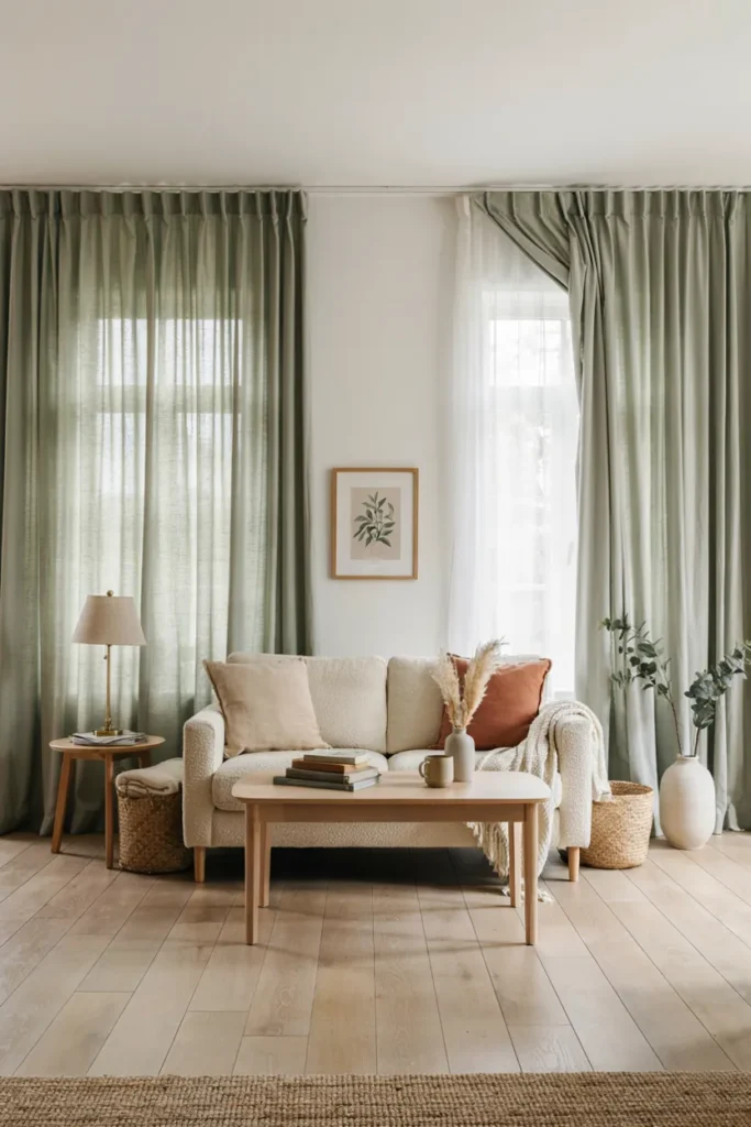 Muted Green Curtains