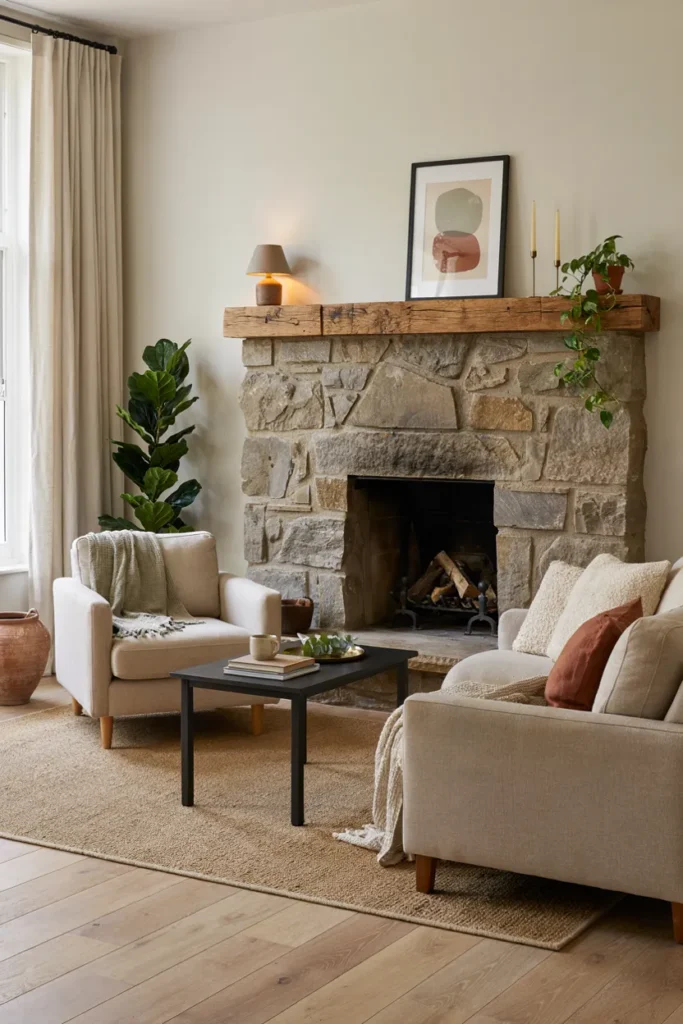 Stone Fireplace Focus