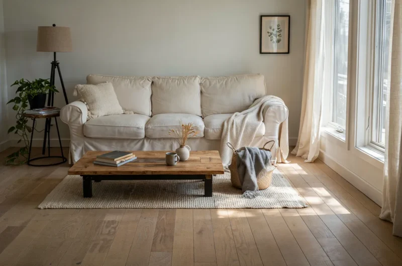 cozy modern farmhouse living room