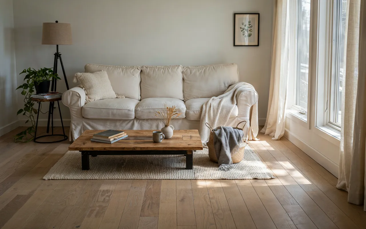 cozy modern farmhouse living room