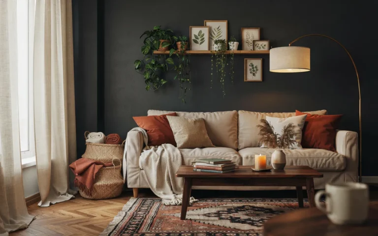 dark boho living room