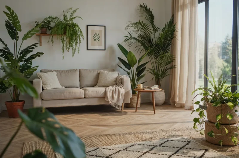 tropical jungle living room