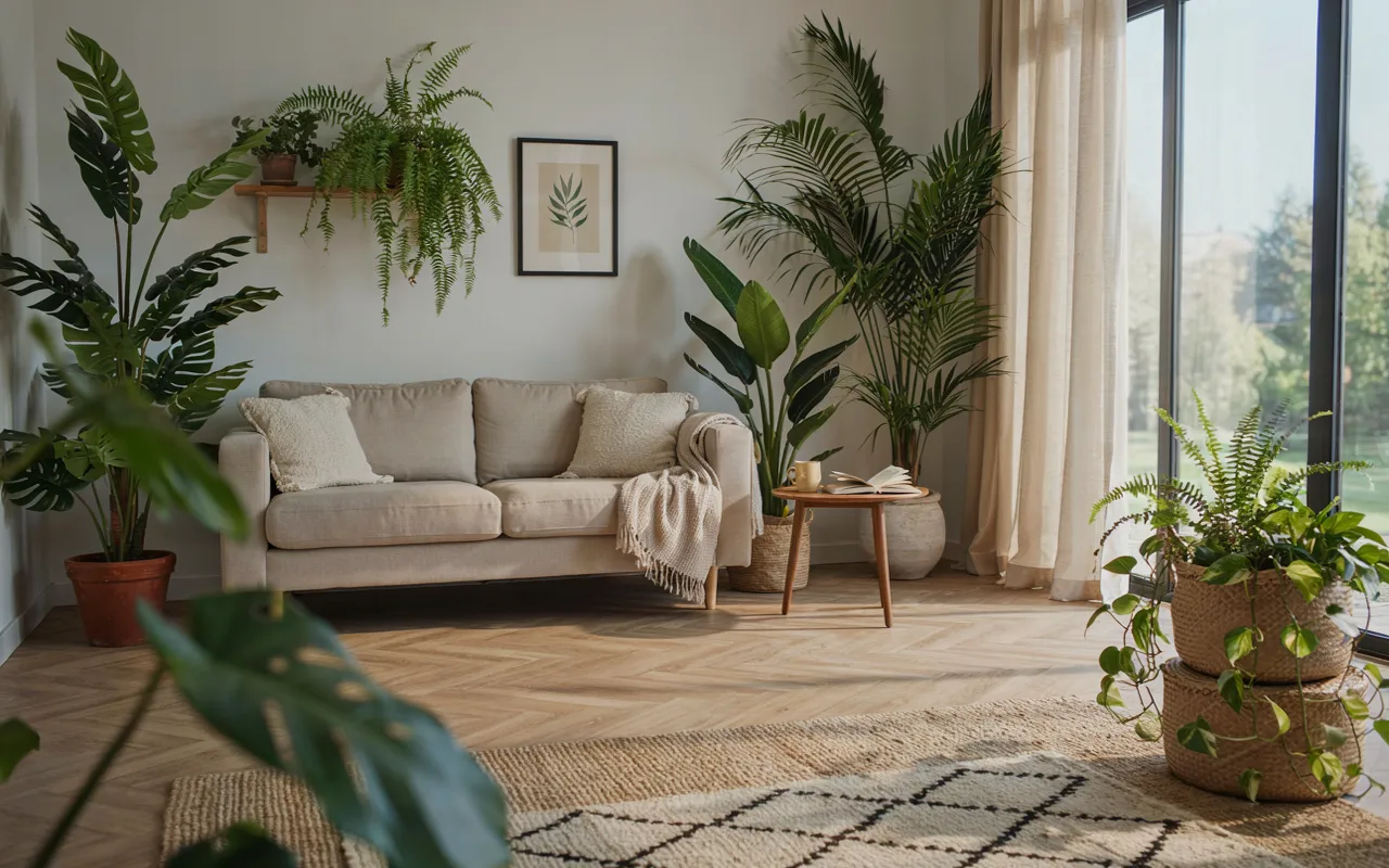 tropical jungle living room